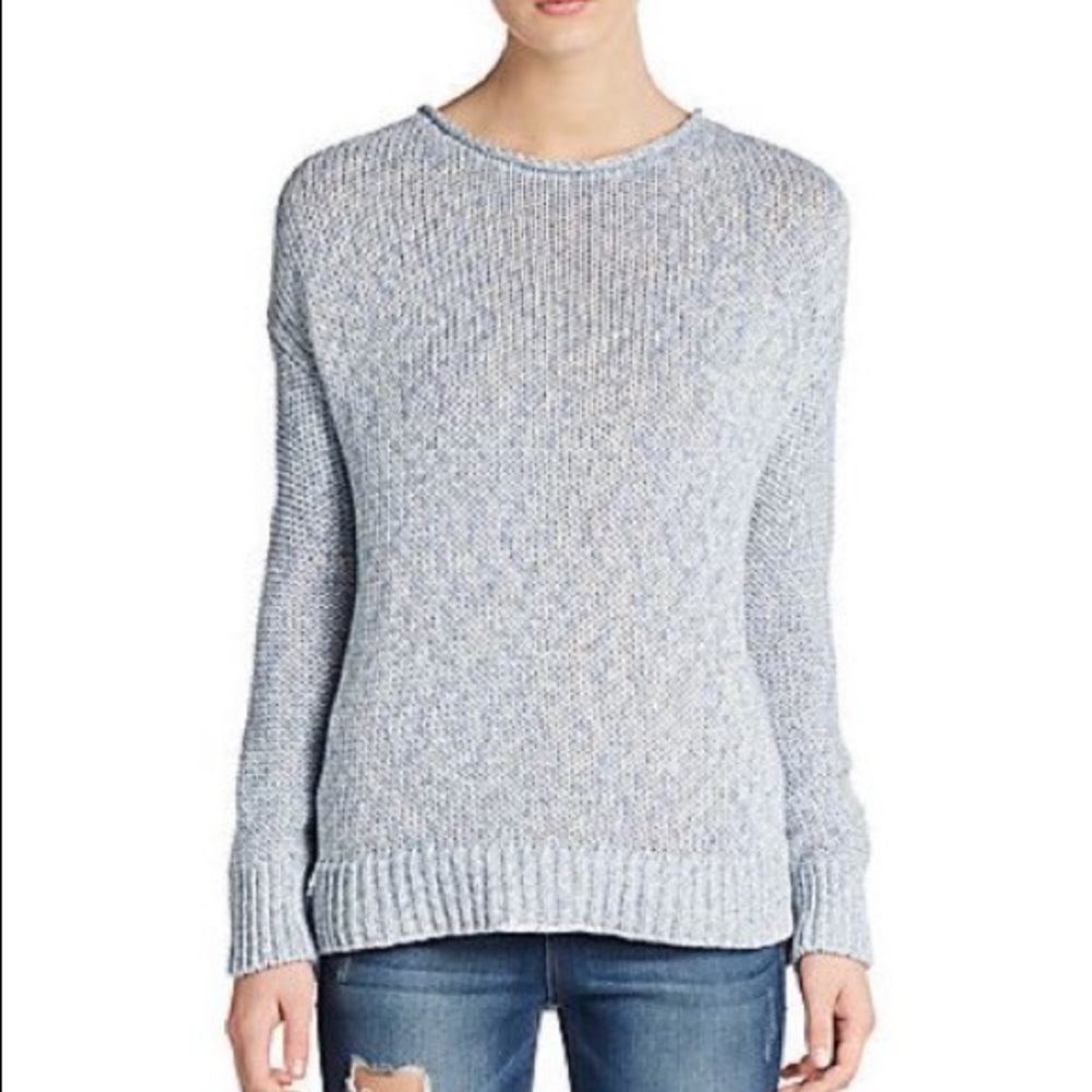Vince Light Blue Marled Chunky Knit Sweater